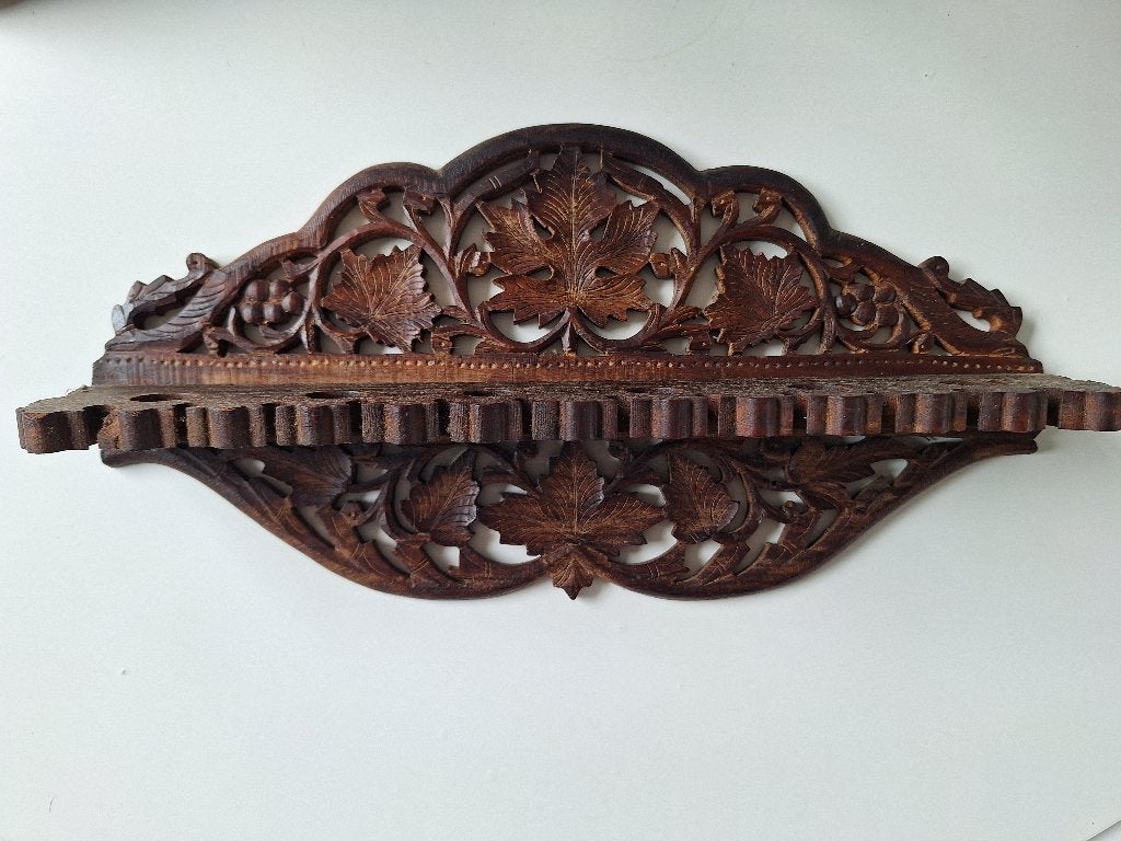 Antiek houten rekje voor 6 pijpen, prachtig gesneden, Ophalen, Gebruikt, Overige typen