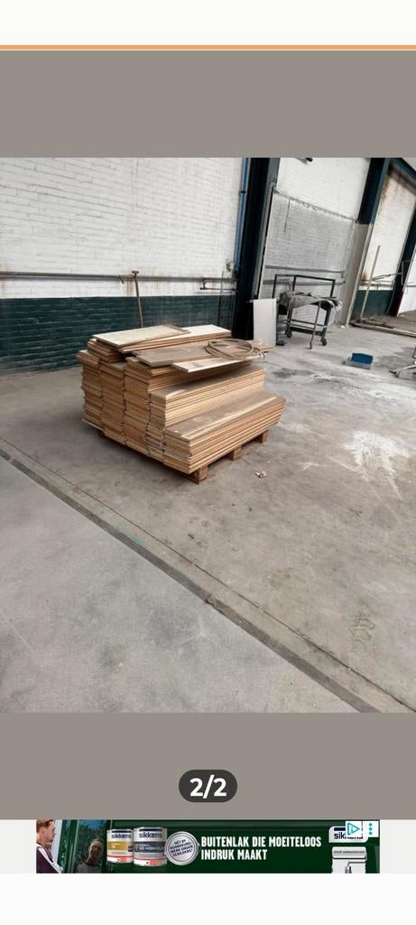 Gratis :Restpartij  Platen/panelen, Doe-het-zelf en Verbouw, Hout en Planken, Minder dan 25 mm, Ophalen of Verzenden, Pallet, Minder dan 200 cm