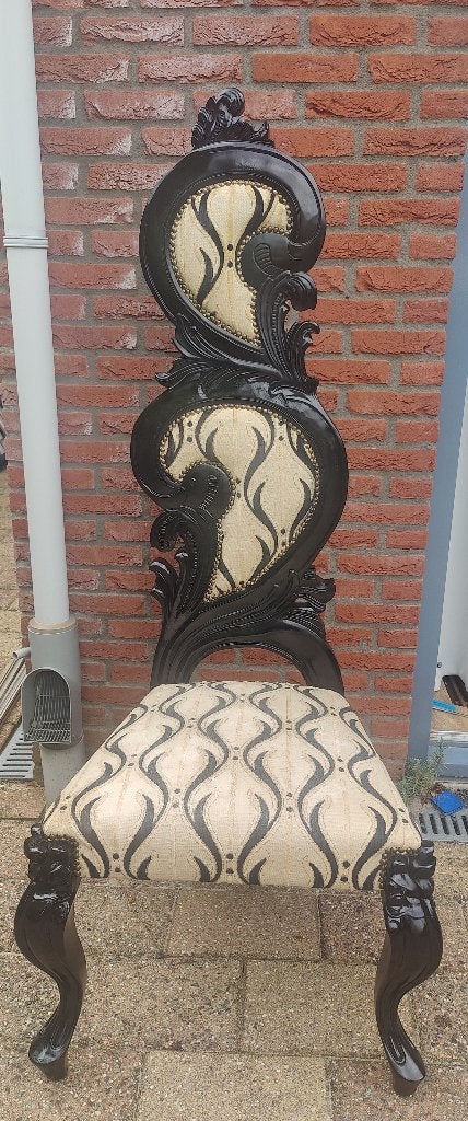 Prachtige barok stoel troonstoel met hoge rugleuning, Huis en Inrichting, Zwart, Ophalen of Verzenden, Zo goed als nieuw, Eén