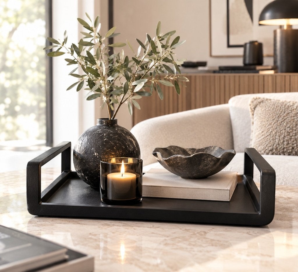 Colmore Tray S zwart metaal Nieuw!, Nieuw, Ophalen of Verzenden, Dienblad, Metaal