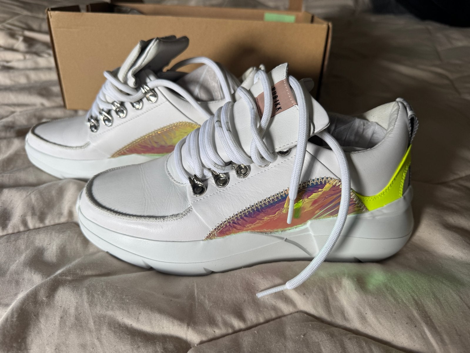 Nubikk Lucy Royal sneakers wit/fluor maat 39 nieuw, Wit, Nieuw, Ophalen of Verzenden, Sneakers of Gympen