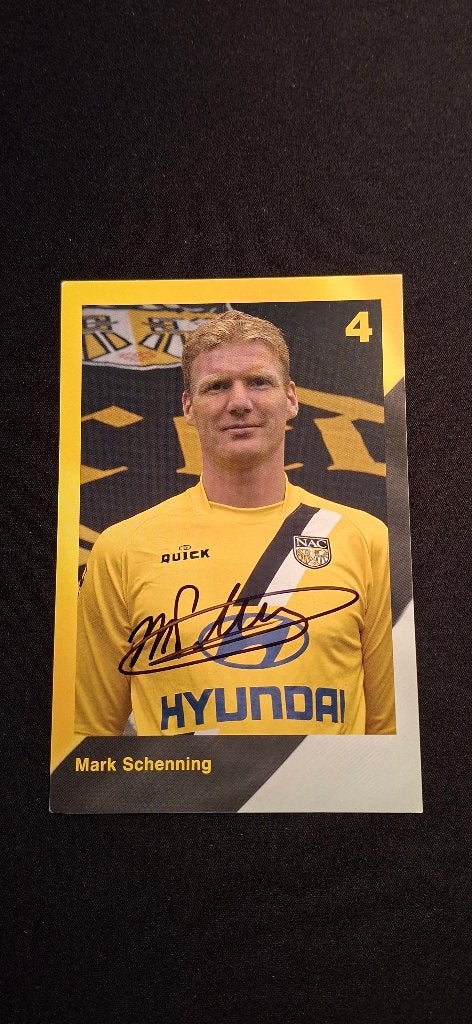 Spelerskaart met handtekening; Mark Schenning # NAC Breda, Ophalen of Verzenden, Nieuw, NAC Breda, Spelerskaart
