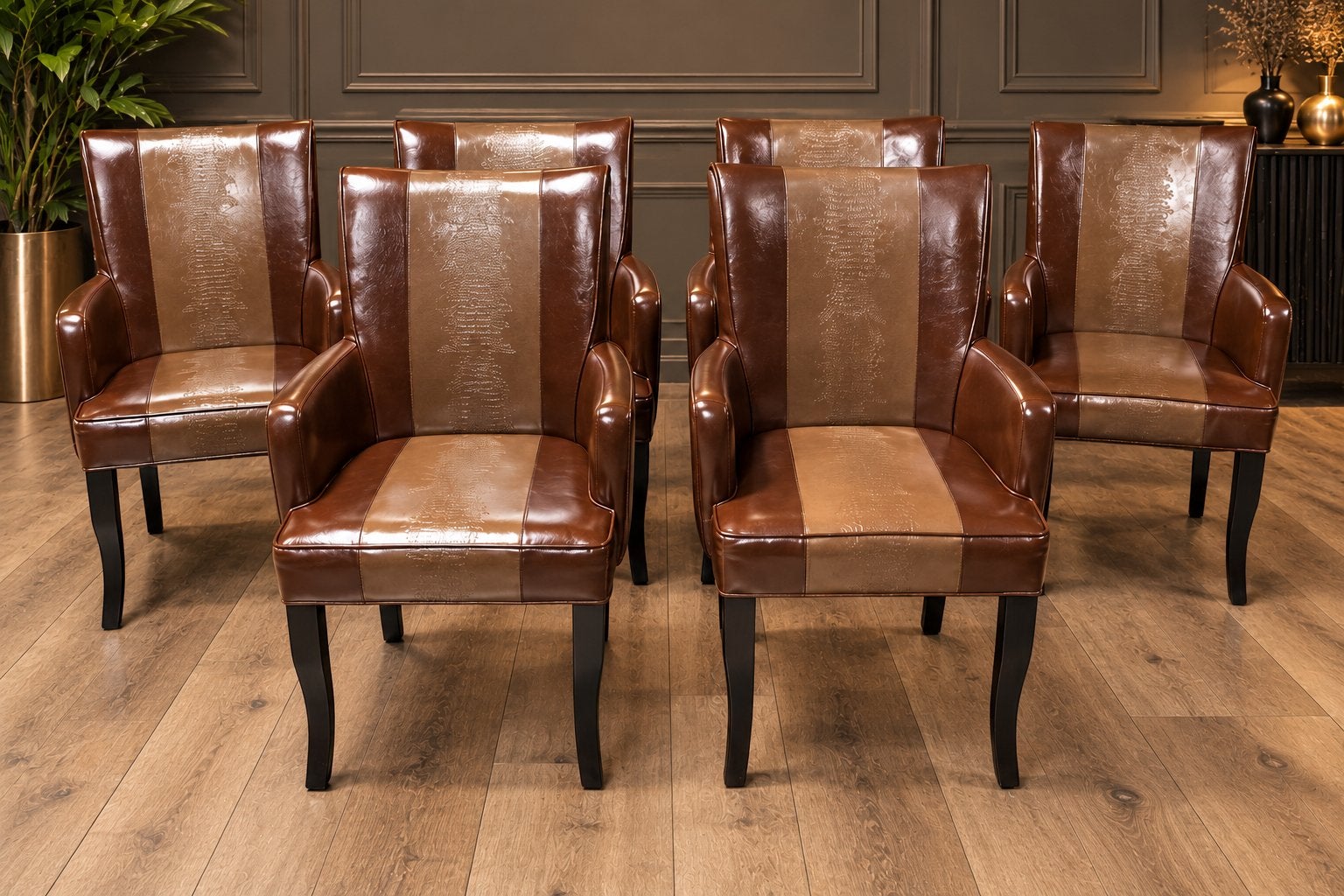 Luxe Lederen Fauteuils / Stoelen Prachtige Set !!!, Ophalen of Verzenden, Zo goed als nieuw, Bruin
