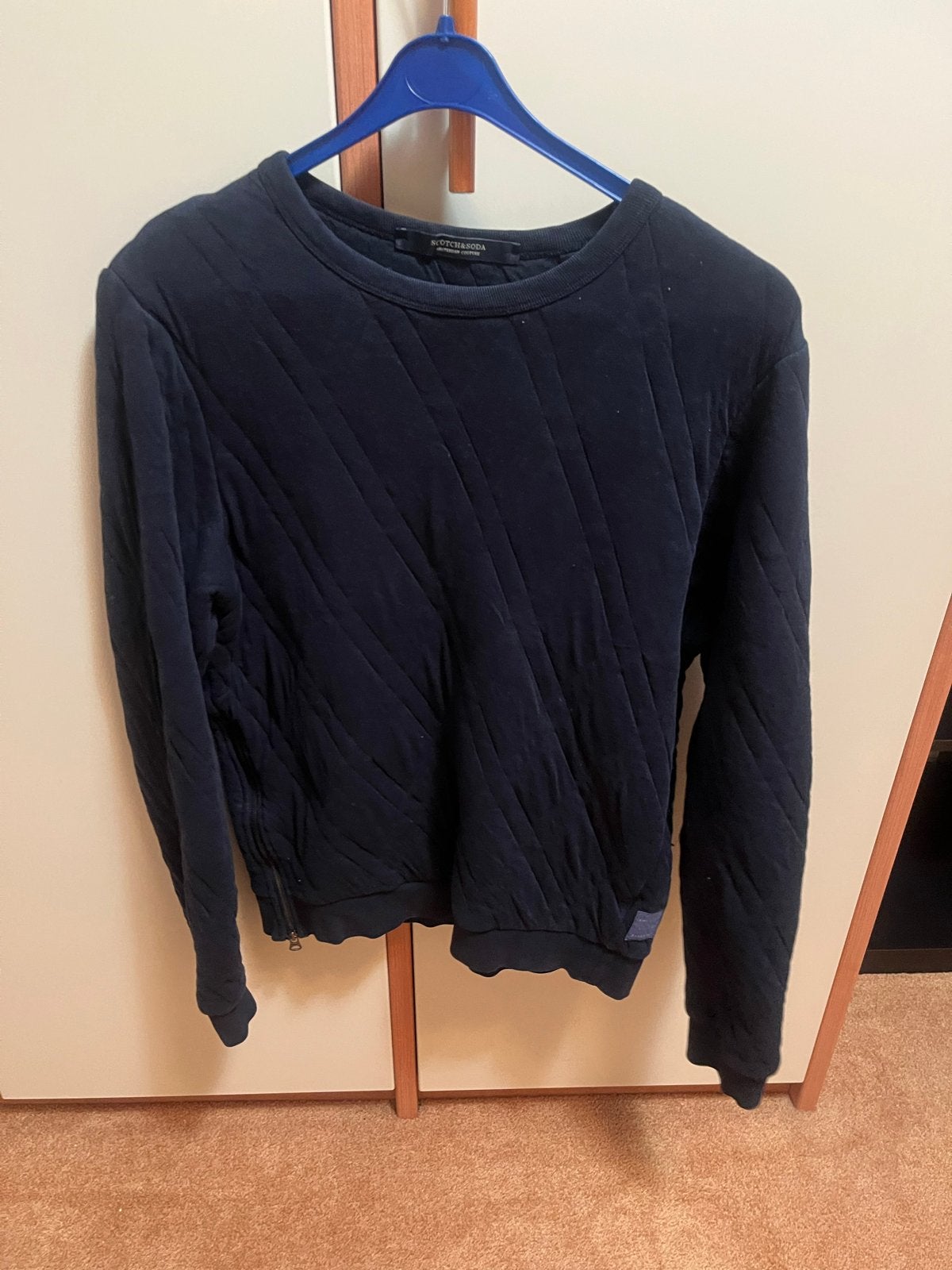 Scotch & Soda Heren Trui Maat S - Donkerblauw Gequilt, Ophalen of Verzenden, Gedragen, Maat 46 (S) of kleiner, Blauw