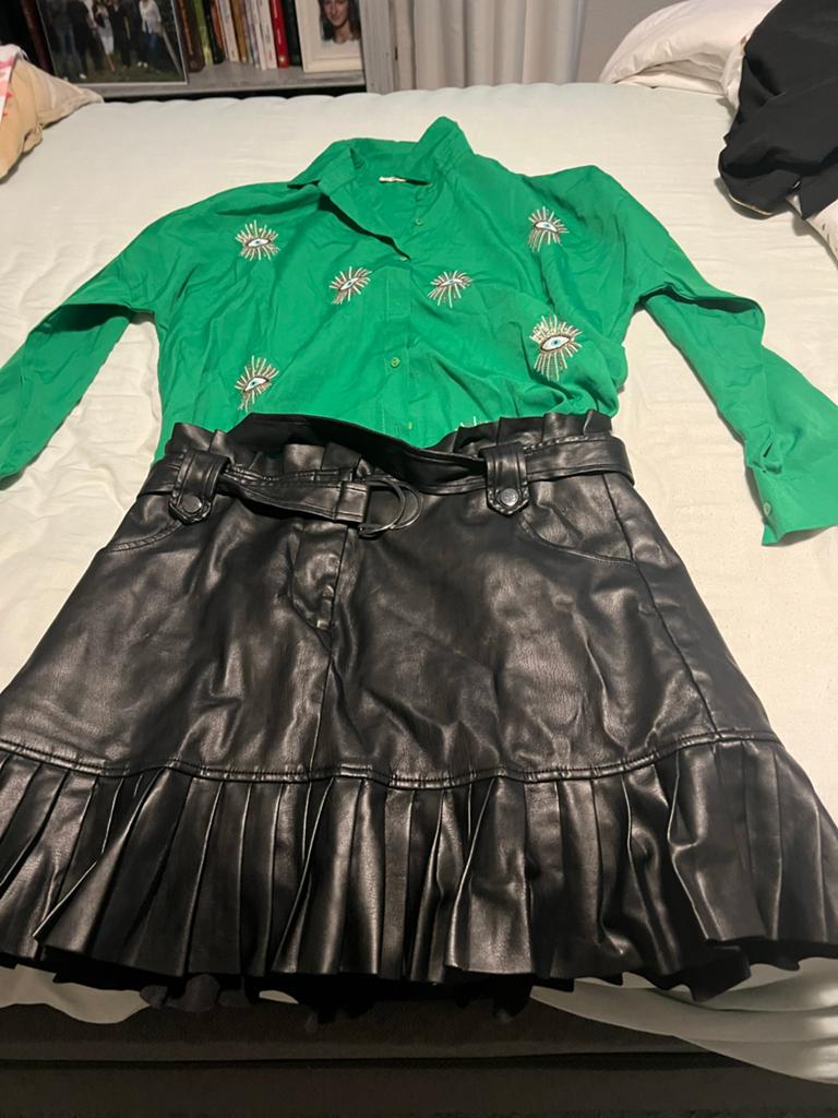 Prachtige Zara rok en blouse set, leerlook en groen, Kleding | Dames, Rokken, Ophalen of Verzenden, Zo goed als nieuw, Maat 36 (S)