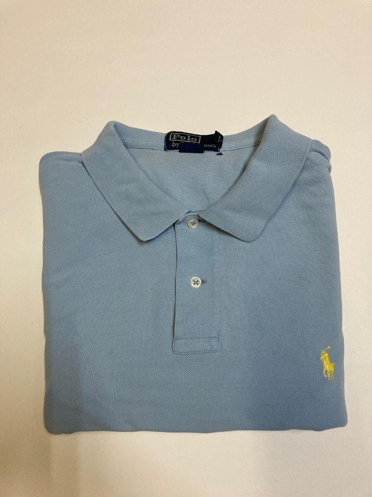 Y2K 2000S Ralph Lauren Polo – XL - Lightblue – Yellow Pony, Kleding | Heren, Blauw, Ralph Lauren, Overige maten, Ophalen of Verzenden