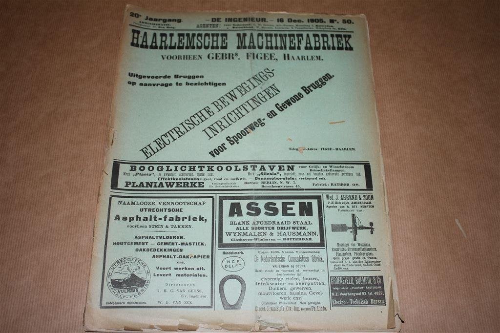 Magazine - De Ingenieur - 16 dec 1905 - Zeldzaam !!, Ophalen of Verzenden, Gelezen, Bouwkunde