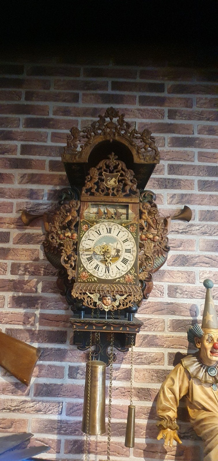 Friese stoelklok met scheepsmechaniek, Antiek en Kunst, Ophalen of Verzenden