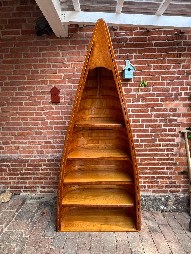 decoratieve houten kano kast, Huis en Inrichting, Kasten | Computermeubels, Zo goed als nieuw, 170 cm of meer, 70 tot 120 cm, 40 tot 80 cm