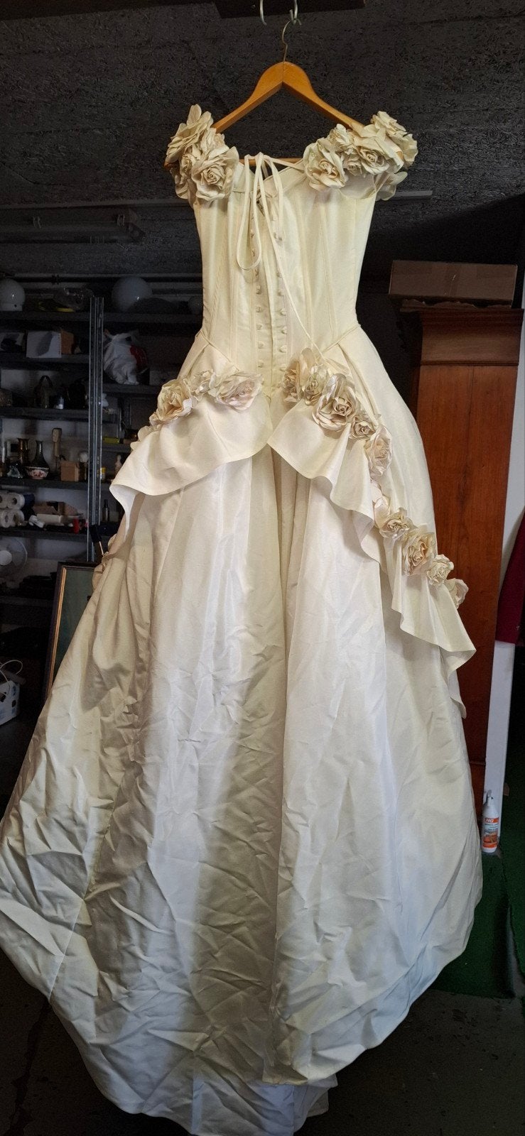 Pronovias Vintage Trouwjurk met Handgemaakte Rozen, Ophalen of Verzenden