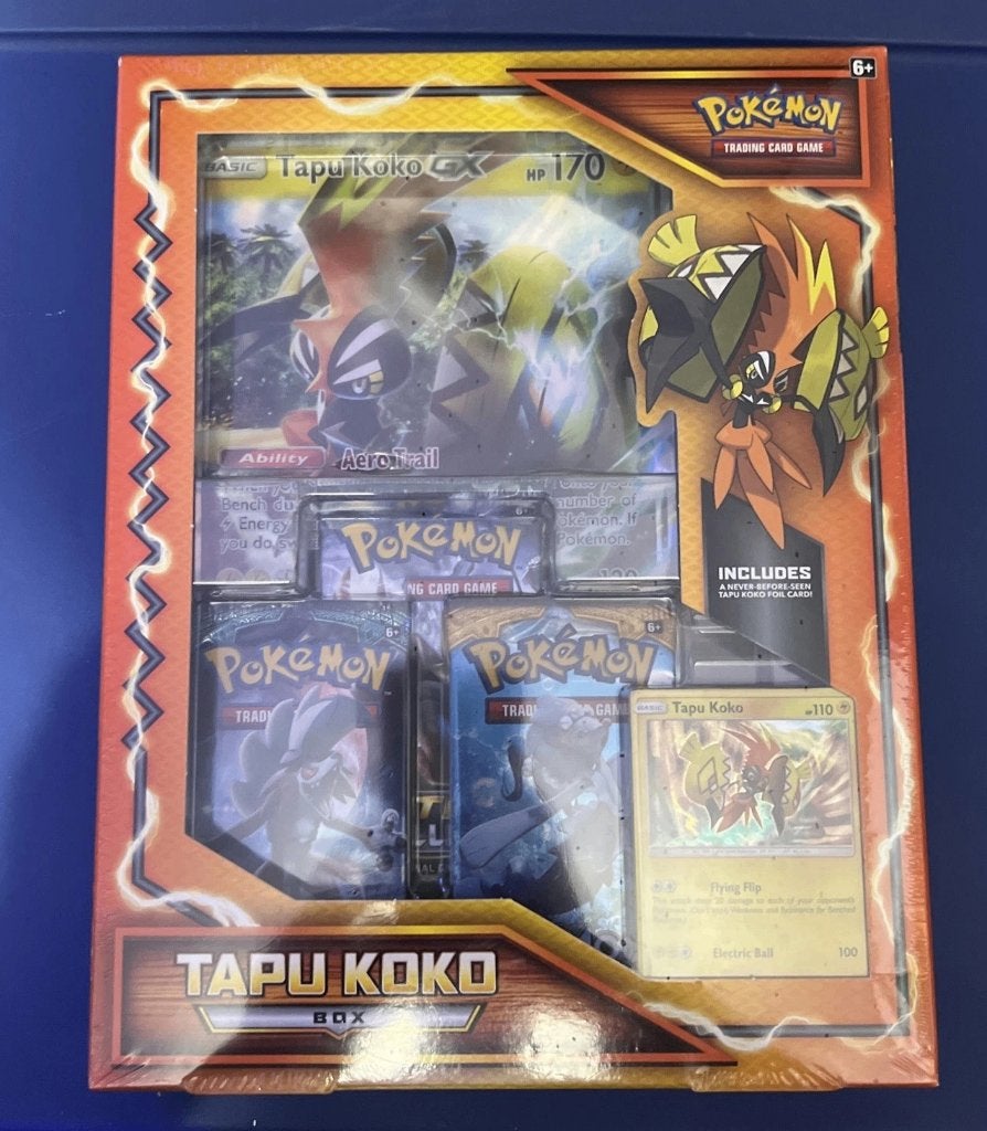 Pokemon TCG Tapu Koko Box 2017 Sun & Moon Factory Sealed, Ophalen of Verzenden, Zo goed als nieuw, Boosterbox, Foil