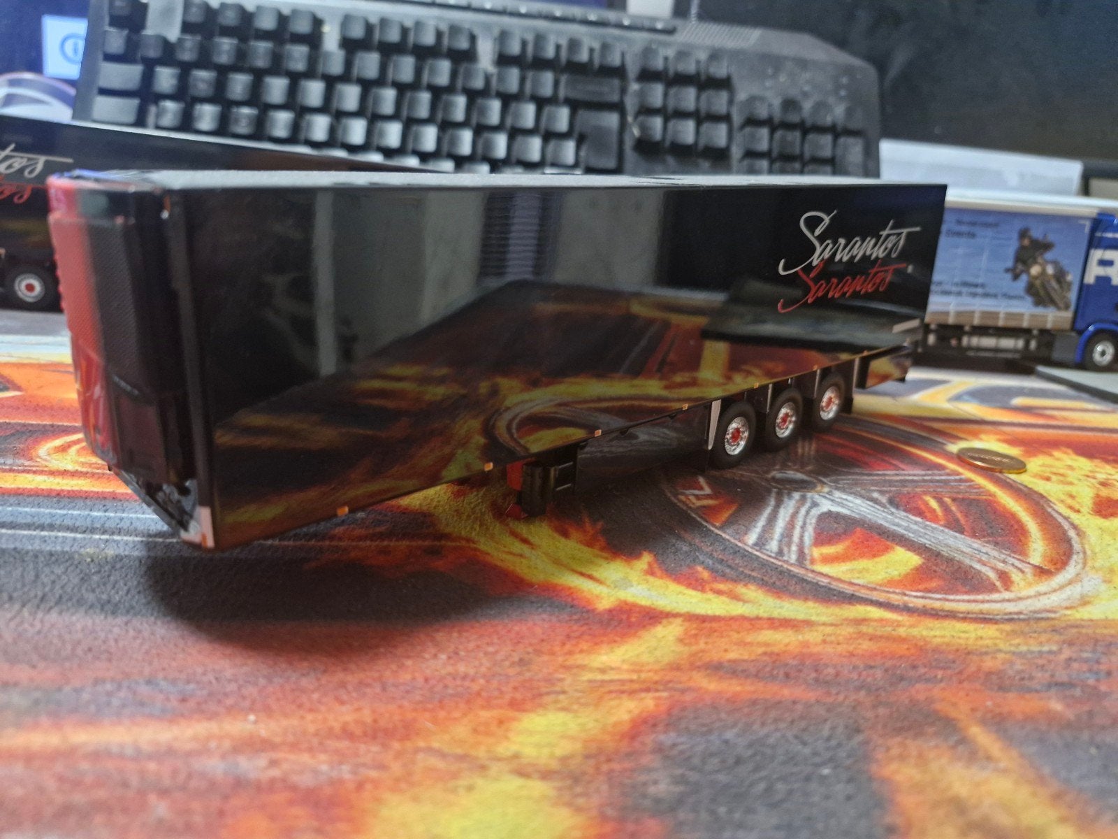 tekno Sarantos Trailer Schaal 1/50 - B keuze, zonder doos, Hobby en Vrije tijd, Modelauto's | 1:50, Ophalen of Verzenden, Gebruikt