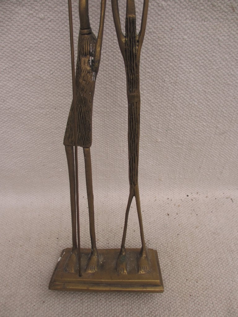 Afrikaans brons/ messing tribal beeld 46 cm hoog, Groep mensen, Ophalen of Verzenden, 20 - 50 cm, Beeld