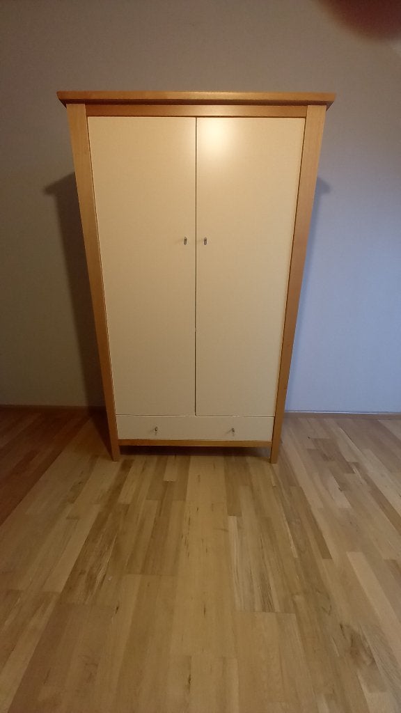 Kinderkledingkast geel met kersenhout 104x55x165cm, Ophalen, Kast, 50 tot 70 cm, 105 cm of meer