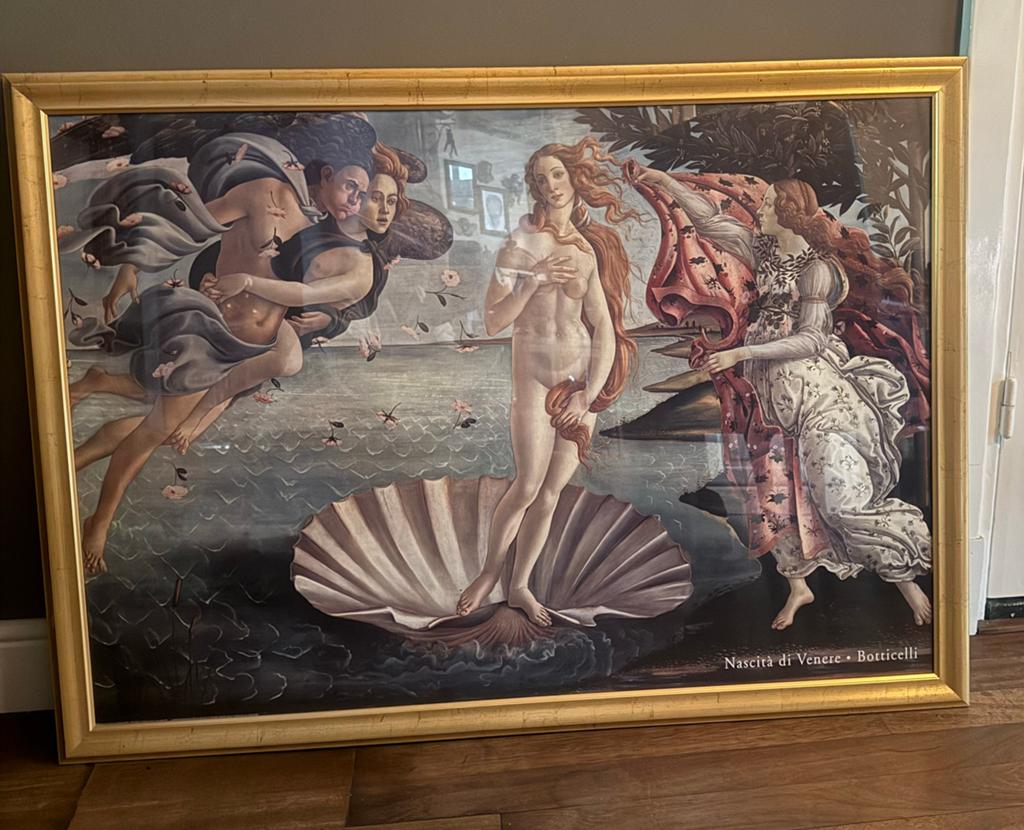 Grote afbeelding 108x78 Nascità di Venere van Botticelli, Antiek en Kunst, Ophalen