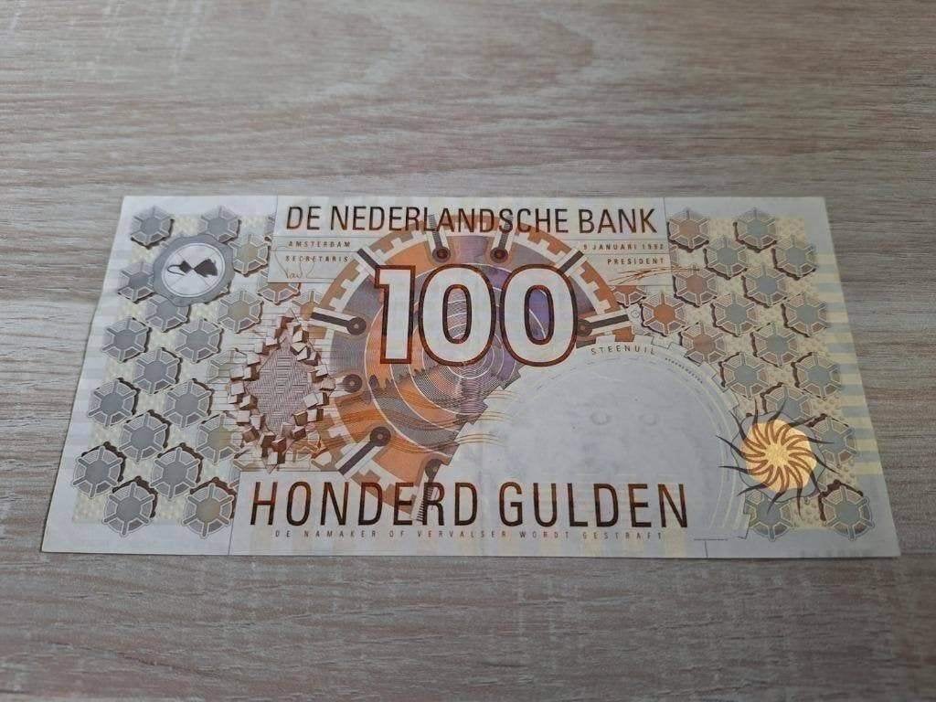 Mooi biljet 100 gulden Steenuil, 1992, Postzegels en Munten, Bankbiljetten | Nederland, 100 gulden, Ophalen of Verzenden