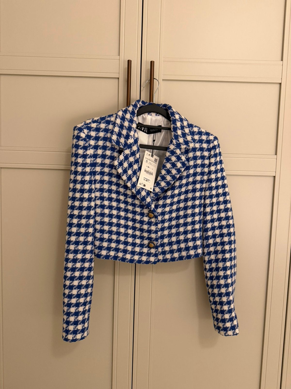 Cropped blazer Zara, Kleding | Dames, Blauw, Nieuw, Ophalen of Verzenden, Jasje