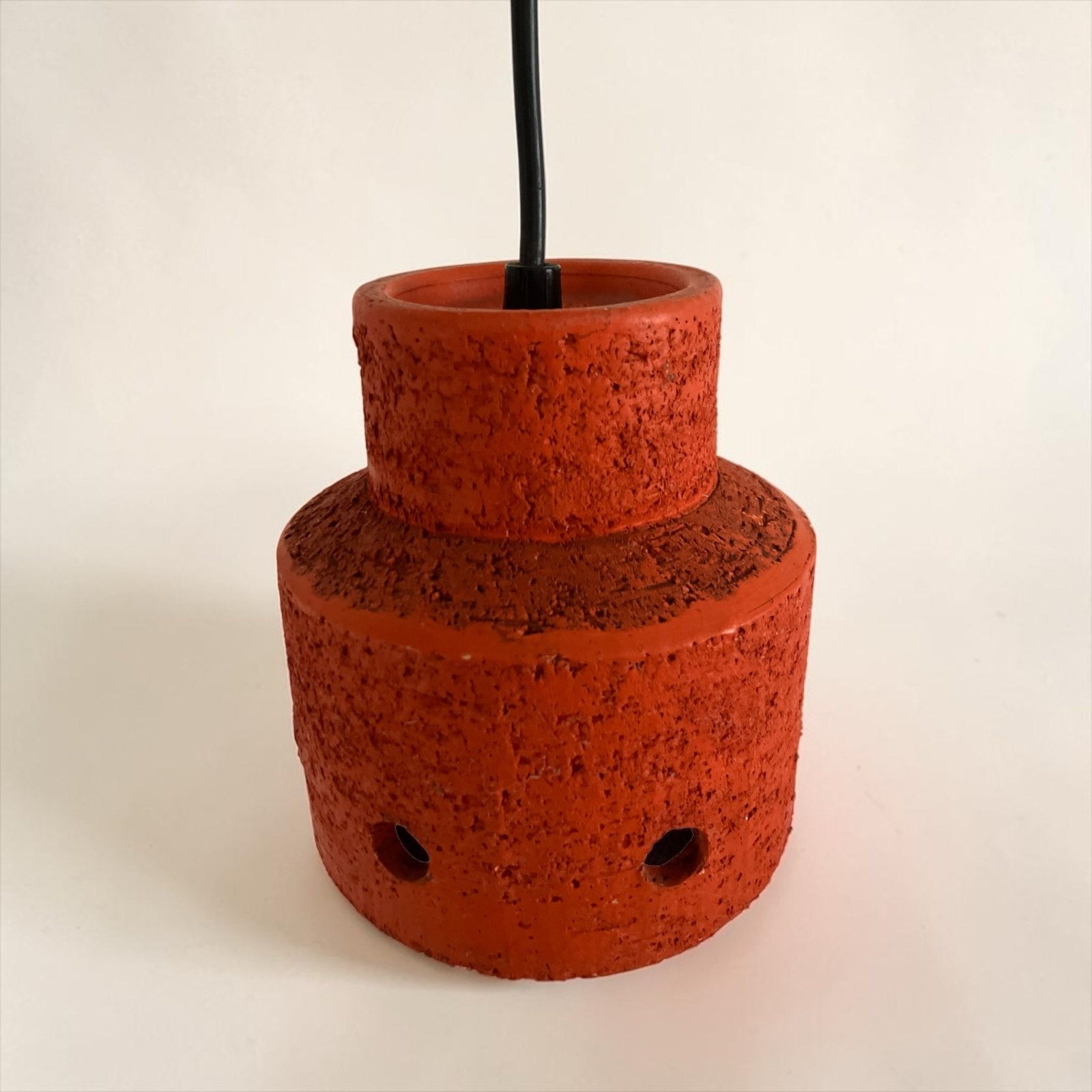 Vintage  Hanglamp keramiek 70s oranje - Herda / W Germany, Ophalen of Verzenden