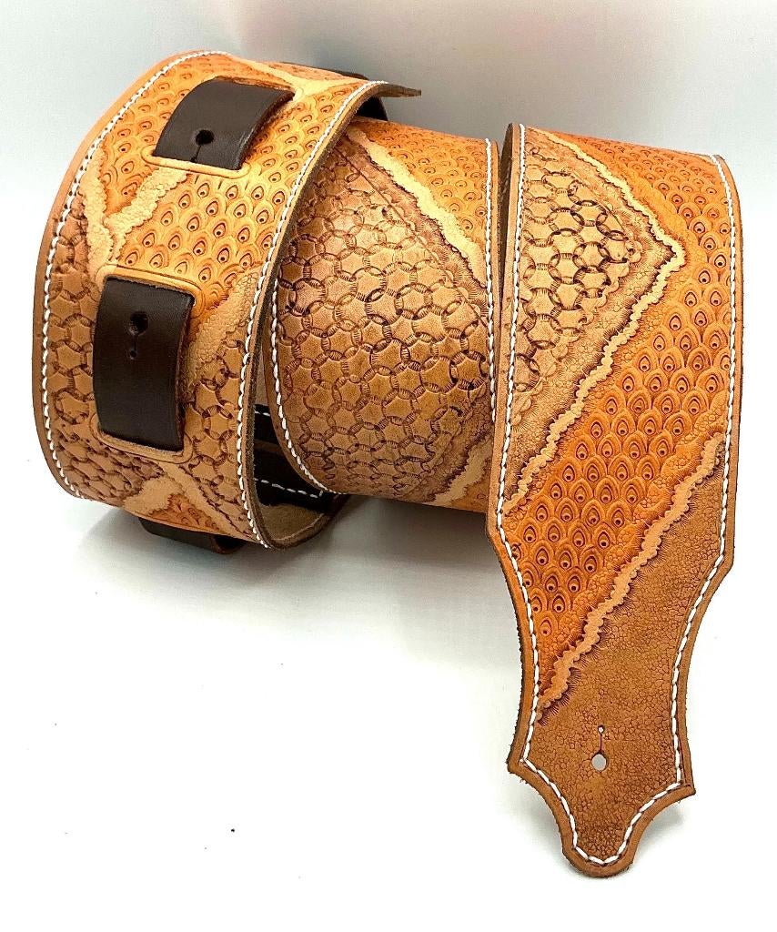 Gitaarband leer GBLeer008 Nieuw handmade Snakeprint, Verzenden, Nieuw, Elektrische gitaar