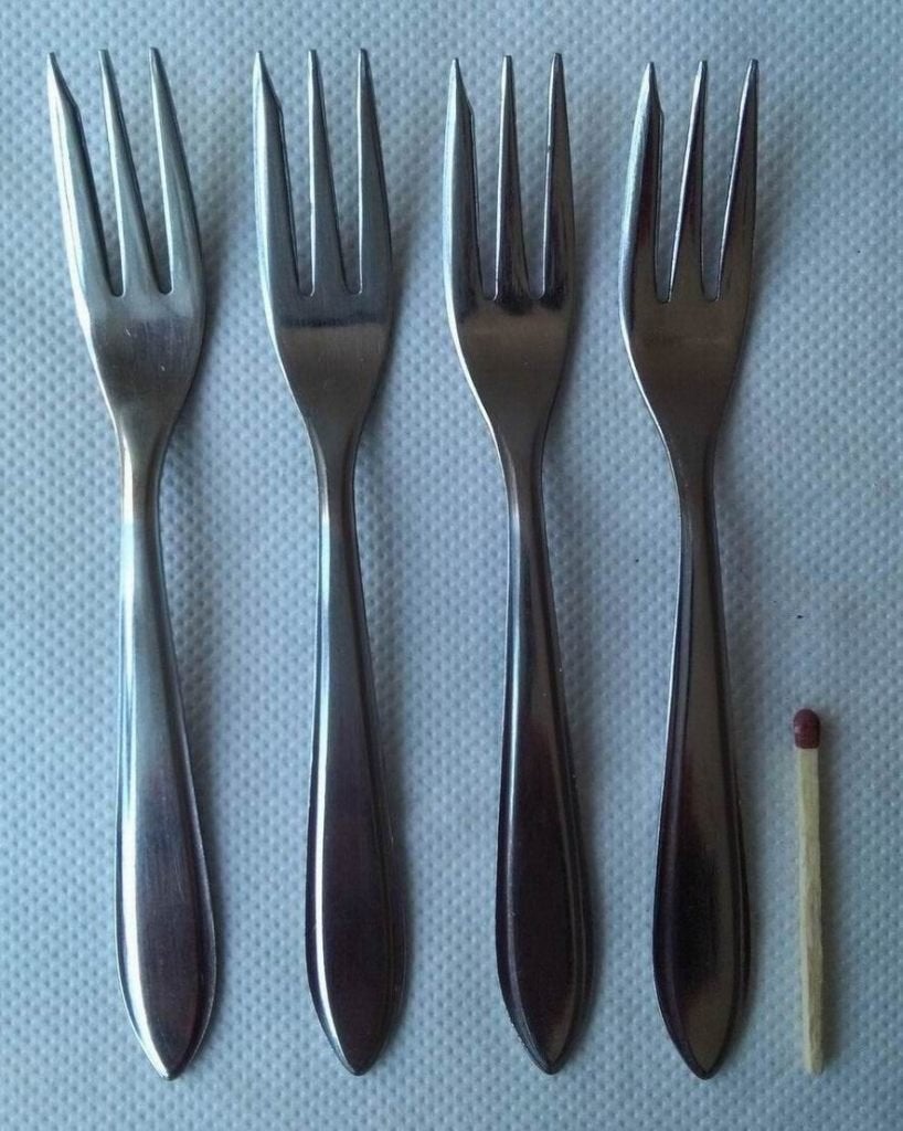 4x gebaksvork (jaren 60/70), Ophalen of Verzenden