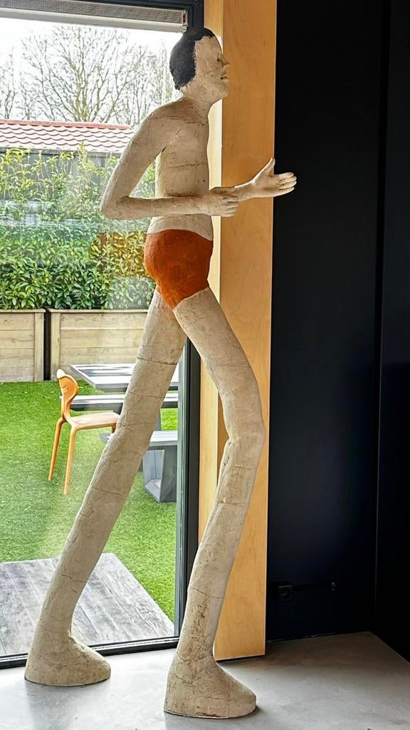 "Meer dan lang" Sjer Jacobs uniek keramiek beeld 217 cm, Antiek en Kunst, Kunst | Beelden en Houtsnijwerken, Ophalen
