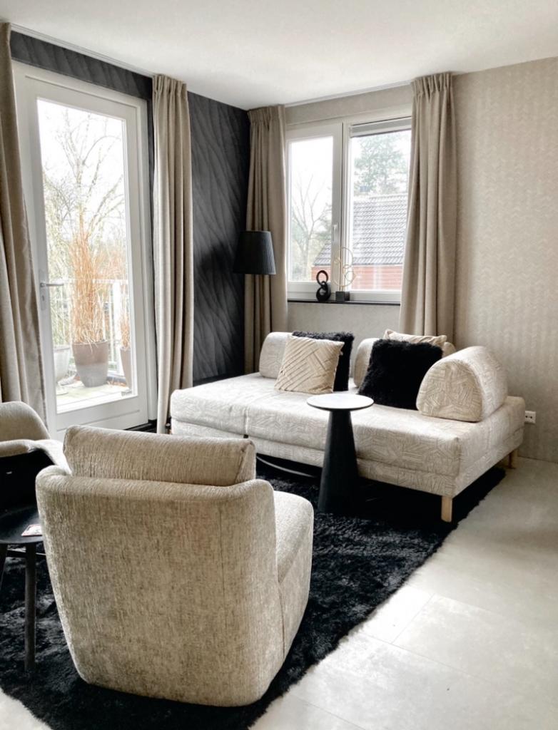 50% stof korting!Taupe gordijnen/vouwgordijnen op maat, 200 cm of meer, Nieuw, Ophalen of Verzenden, 200 cm of meer
