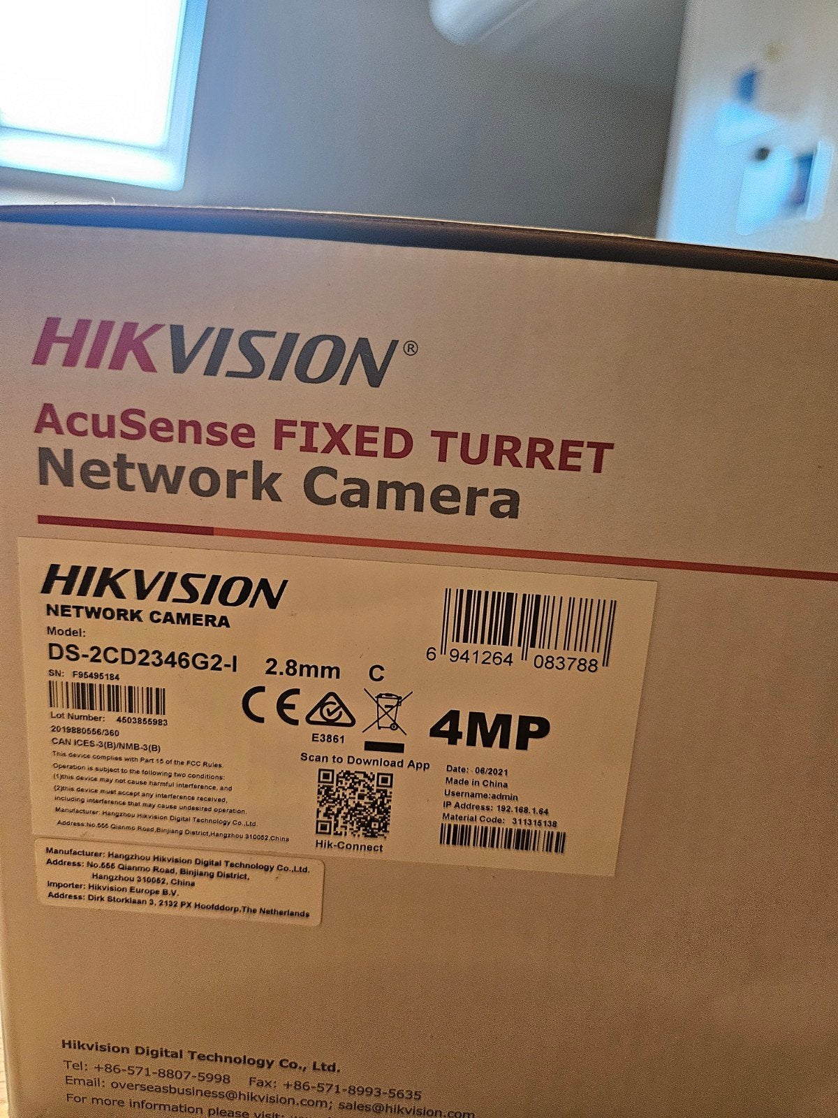 Nieuwe Hikvision AcuSense Netwerk Camera DS-2CD2346G2-I, Ophalen, Nieuw