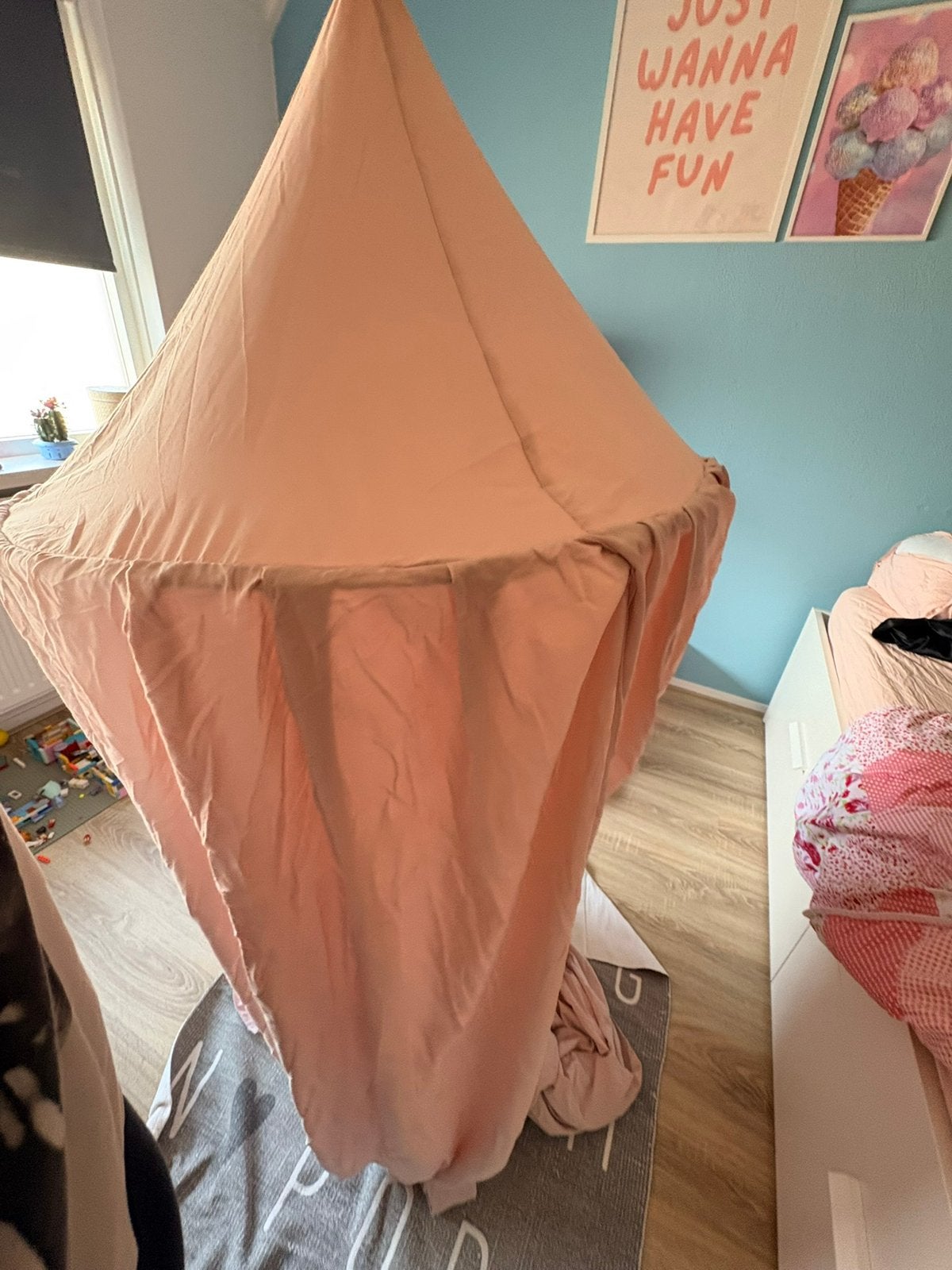 Grote roze klamboe bed hemel katoen, Ophalen of Verzenden, Zo goed als nieuw