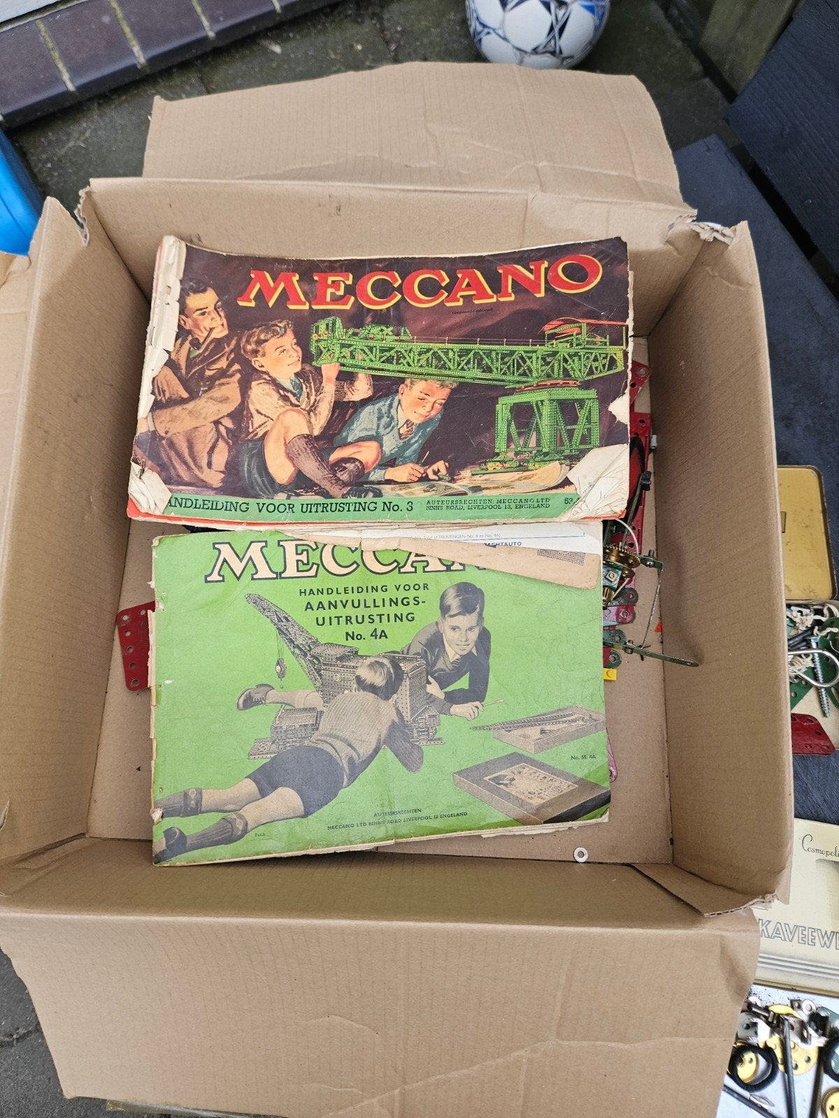 Vintage Meccano Bouwdozen met Handleidingen 1953, Hobby en Vrije tijd, Ophalen, Gebruikt, Overige typen