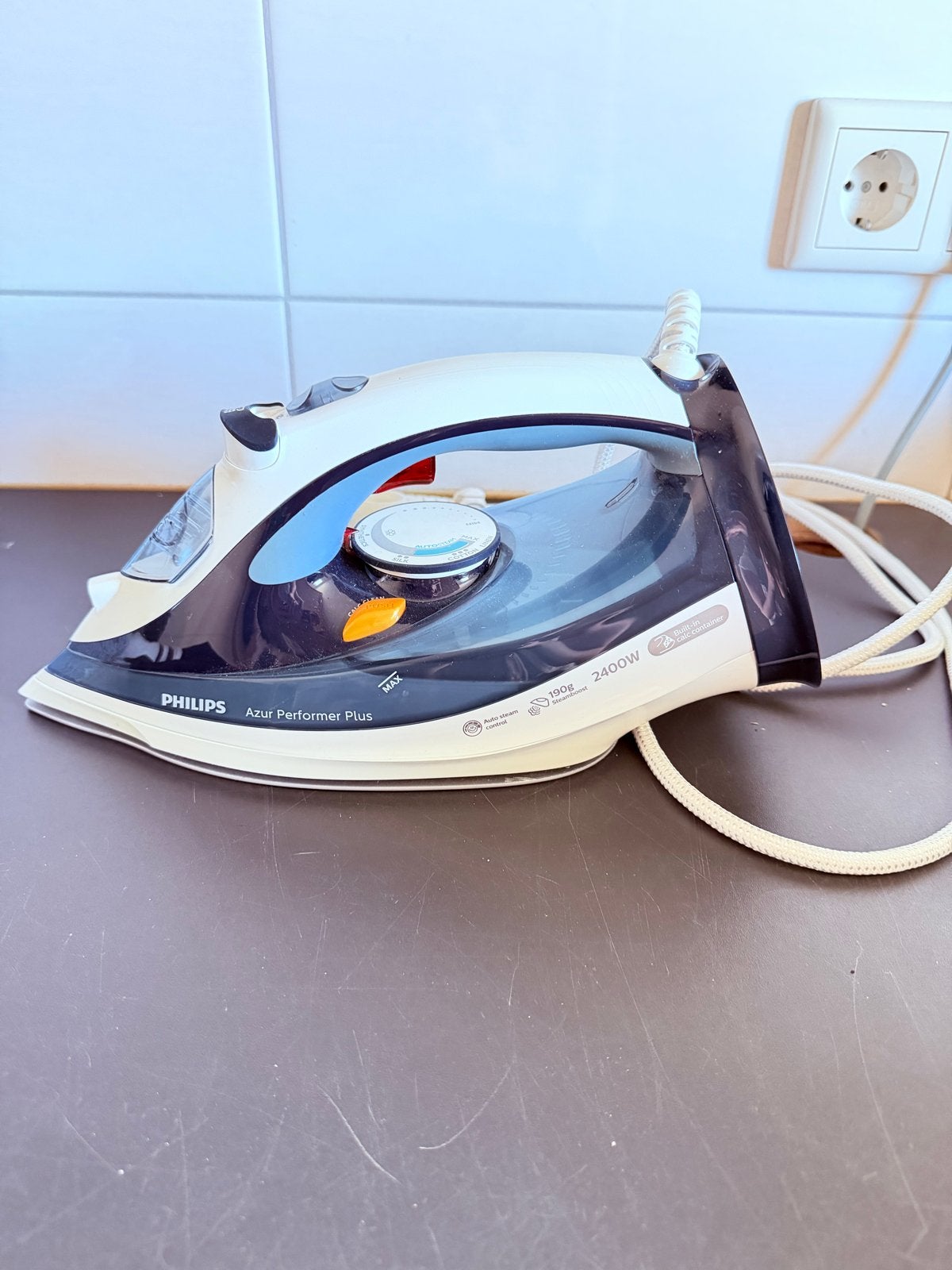 Philips Azur Performer Plus Strijkijzer 2400W, Ophalen of Verzenden, Zo goed als nieuw, Strijkijzer met snoer
