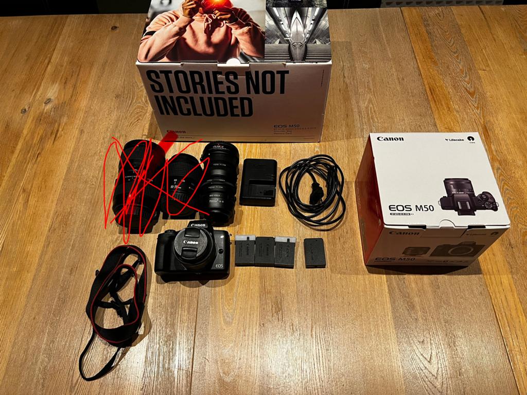 Canon M50, 3x accu, Kitlens, speedbooster, vintage adapters, Ophalen, Zo goed als nieuw, Canon, Geen optische zoom