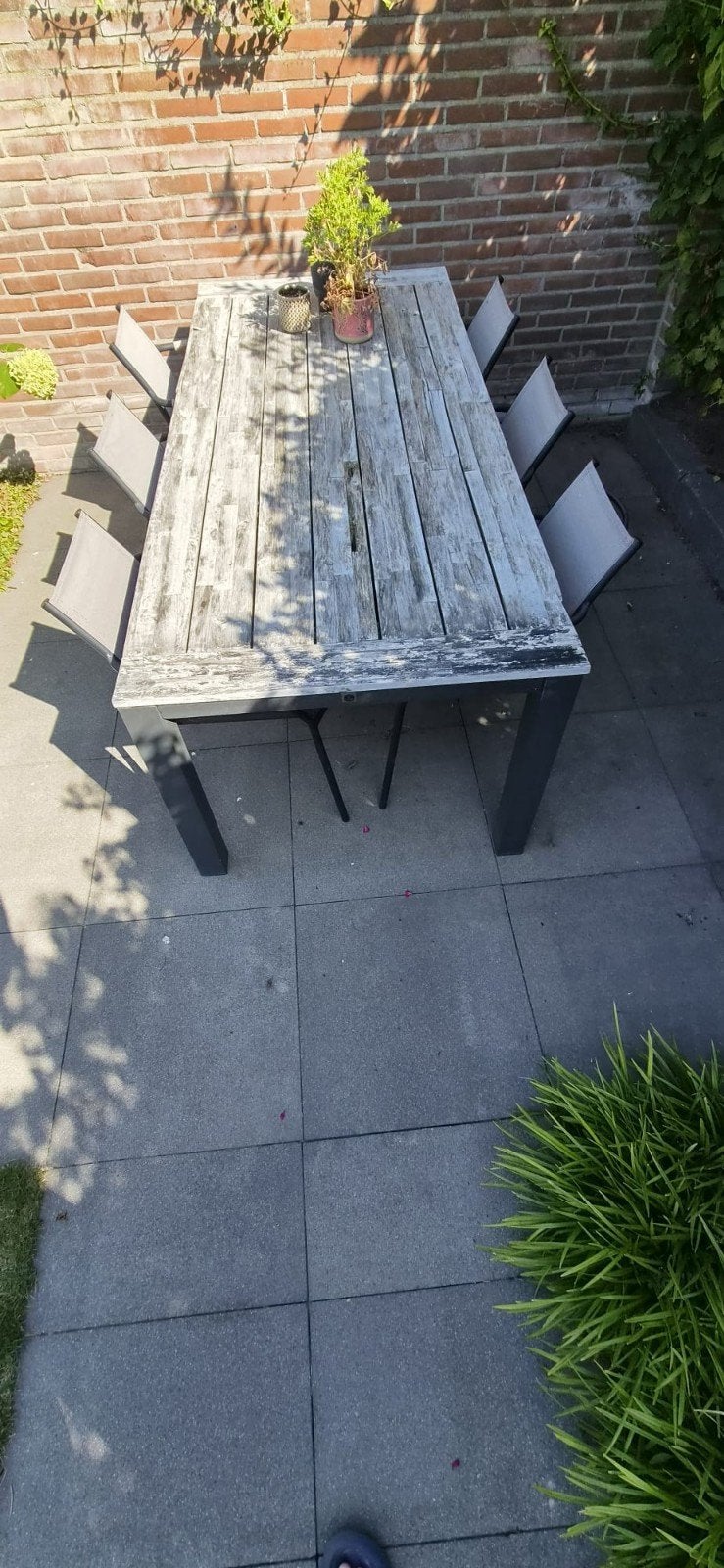 Tuinset: Tafel en Stoelen (ook los te koop), Ophalen, Gebruikt, Hout