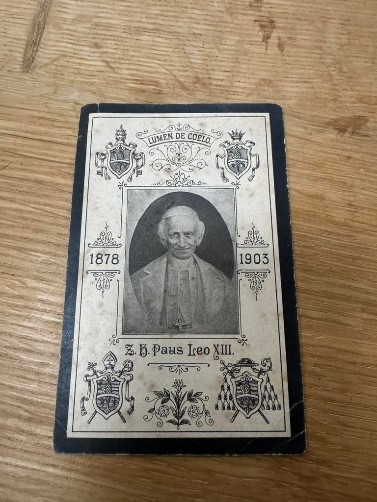 Bidprentje Paus Leo XIII, Ophalen of Verzenden, Bidprentje