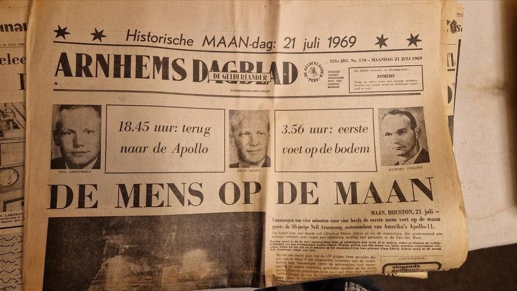Originele Kranten Maanlanding 1969 - Zeer Uniek!, Ophalen of Verzenden