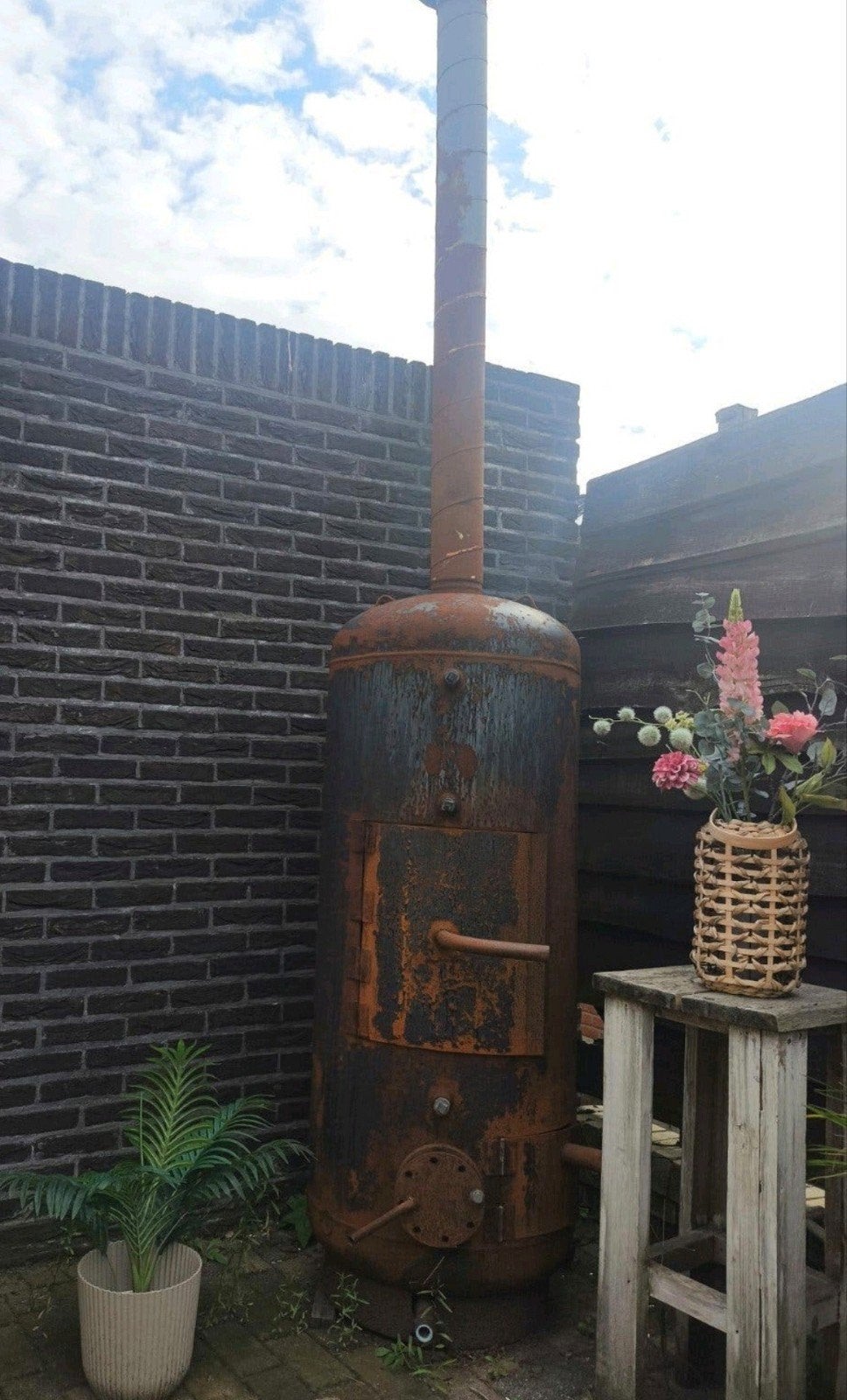 Grote Rookton/ tuinhaard met grill vuurkorf, Tuin en Terras, Ophalen, Gebruikt
