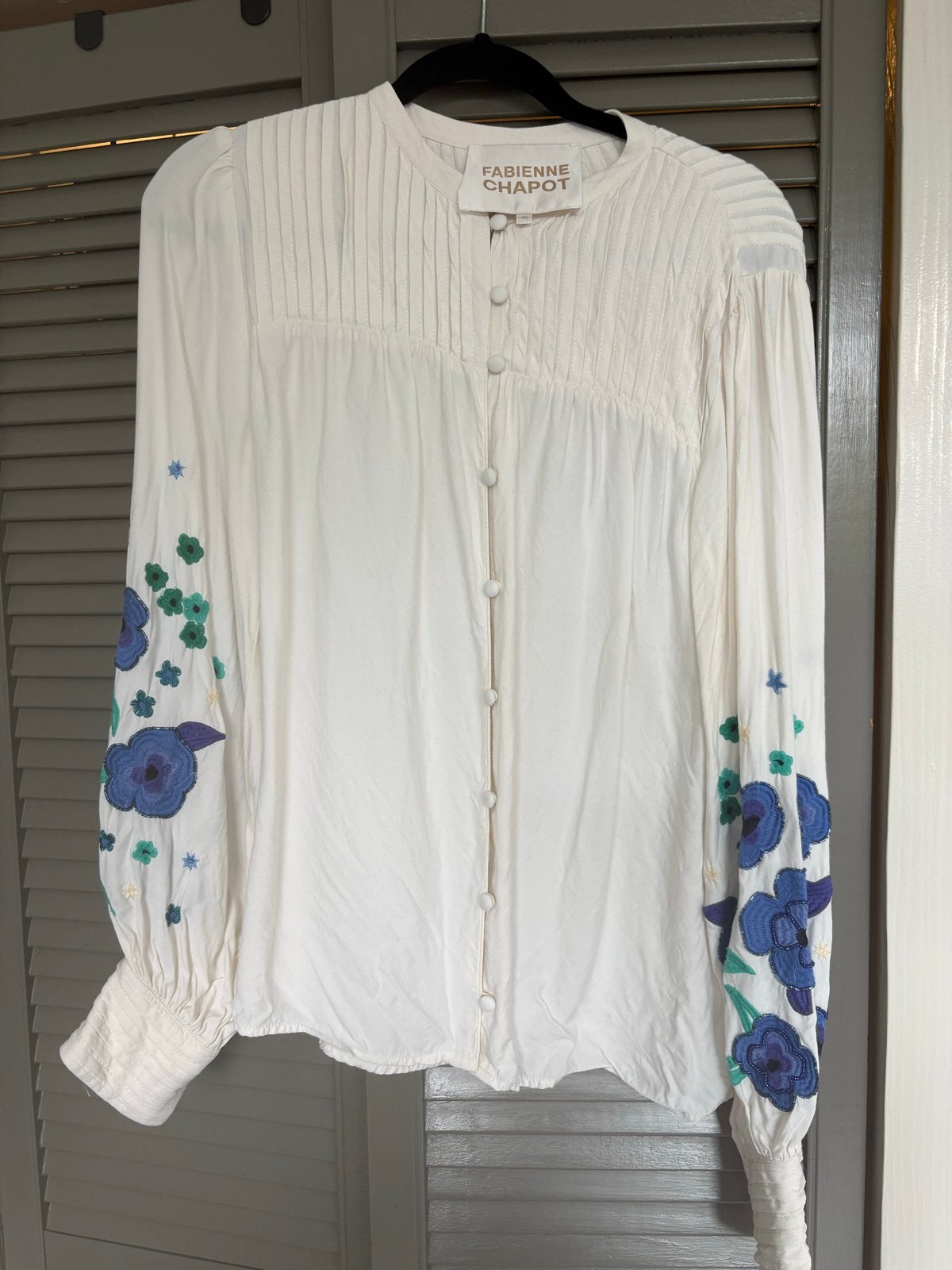 Fabienne Chapot blouse met bloemenprint - Zo goed als nieuw, Verzenden, Zo goed als nieuw, Maat 42/44 (L), Wit
