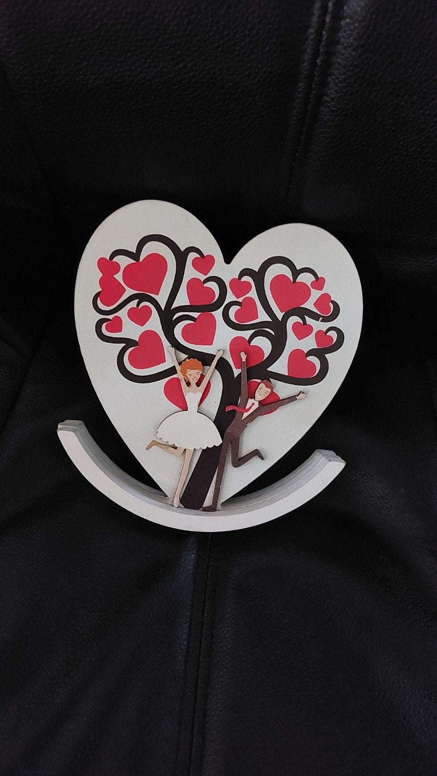 Te koop  nieuw decoratieve houten hart met bruidspaar, Ophalen of Verzenden