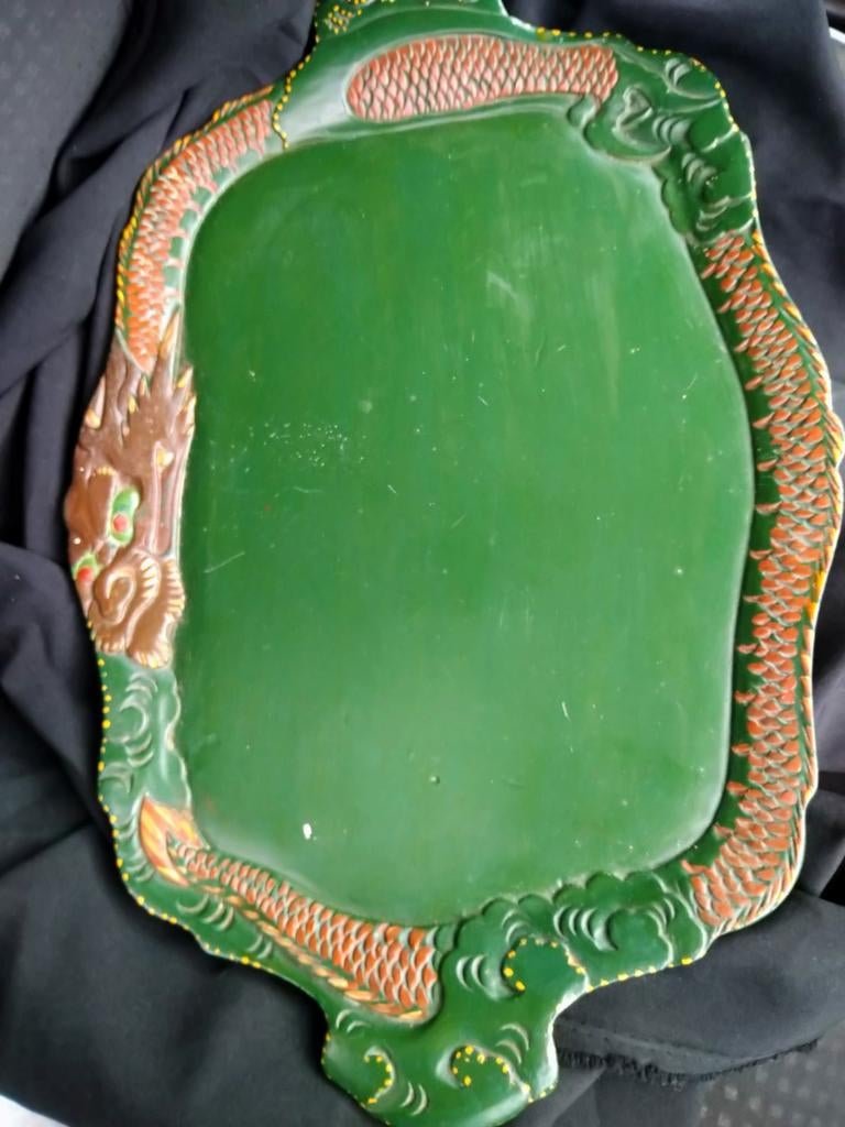 Oud dienblad met chinese draak, Ophalen of Verzenden