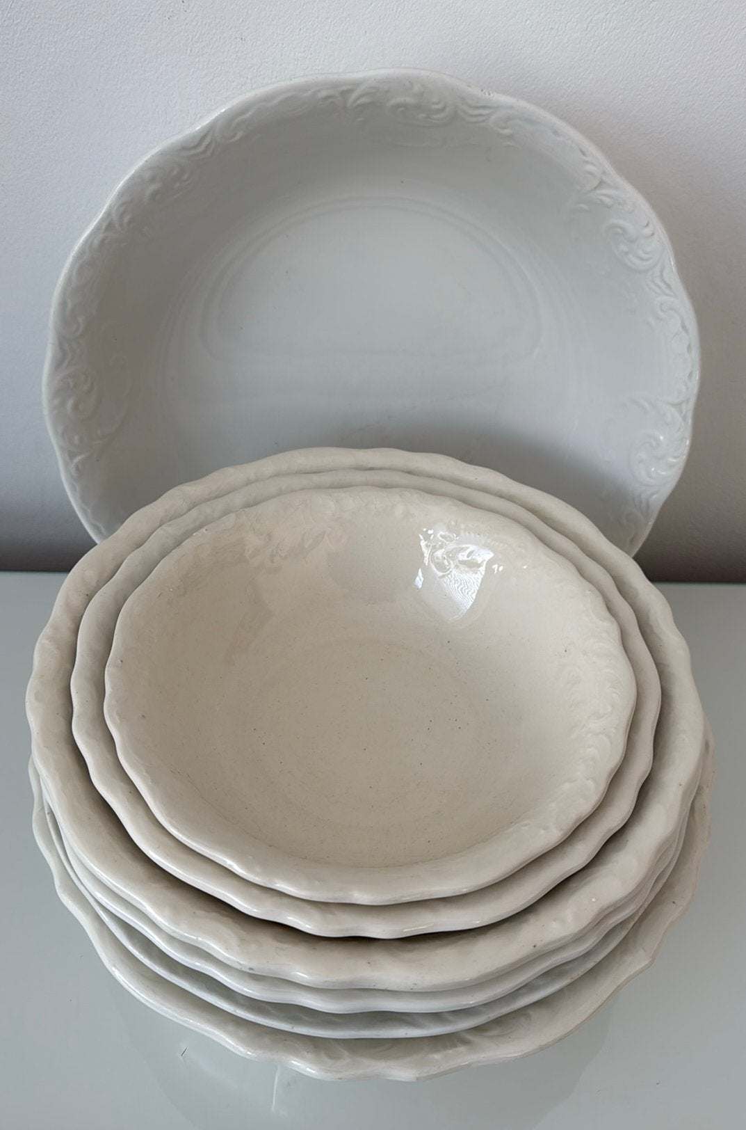 Nest bewerkte Brocante schalen Societe Ceramique, Ophalen of Verzenden