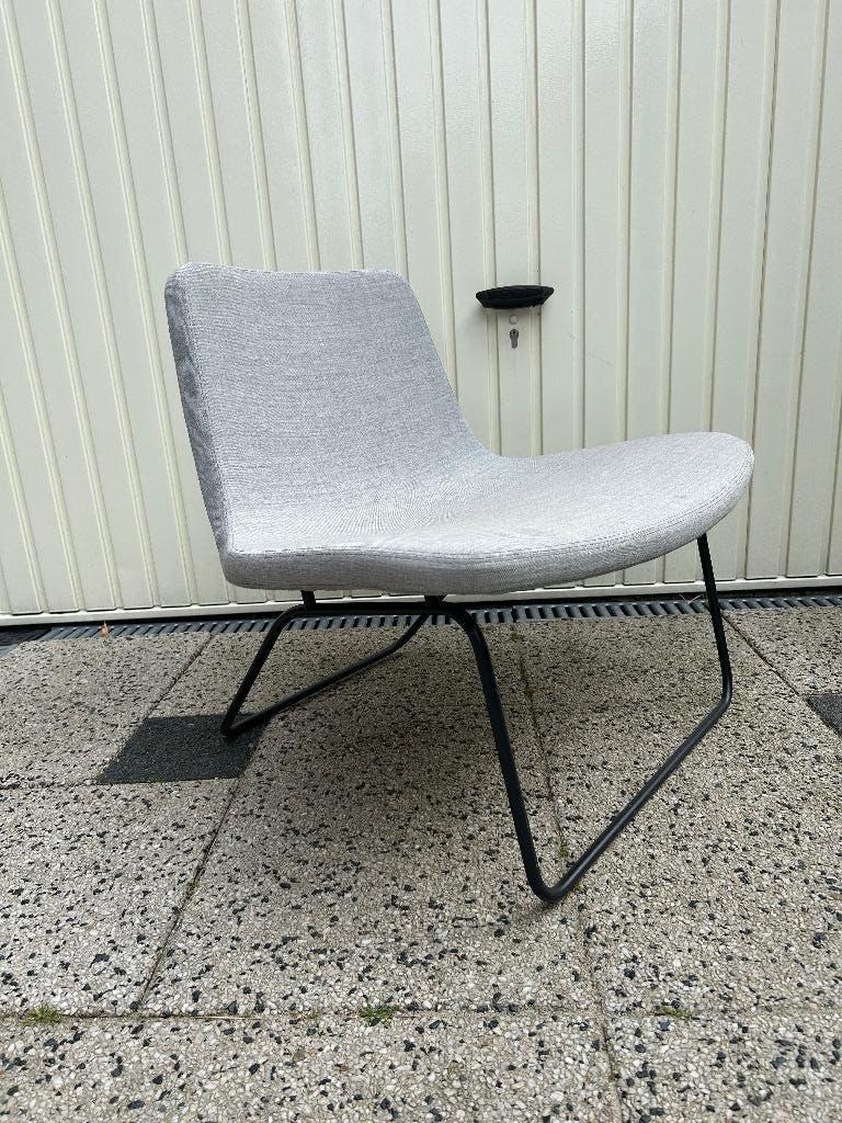 2 Hay design fauteuil stoel chair grijs slede onderstel, Ophalen, Gebruikt, 75 tot 100 cm, Nvt