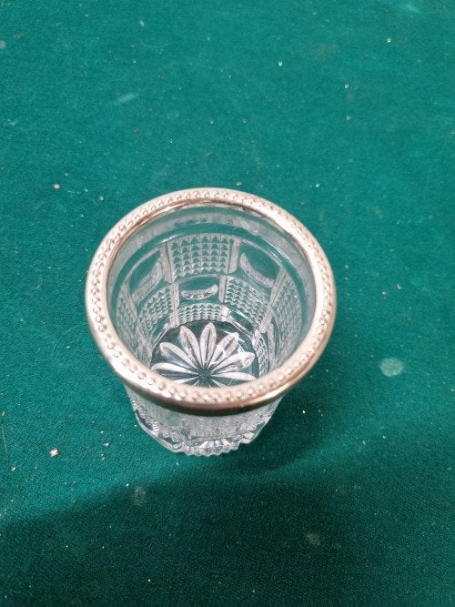 Lepelvaasje vintage kristal glas, Ophalen of Verzenden