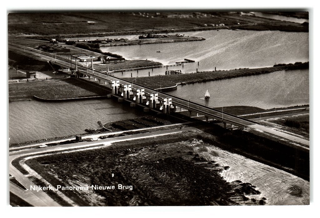 Nijkerk, Panorama Nieuwe Brug, Verzamelen, Ophalen of Verzenden, 1960 tot 1980, Ongelopen, Gelderland