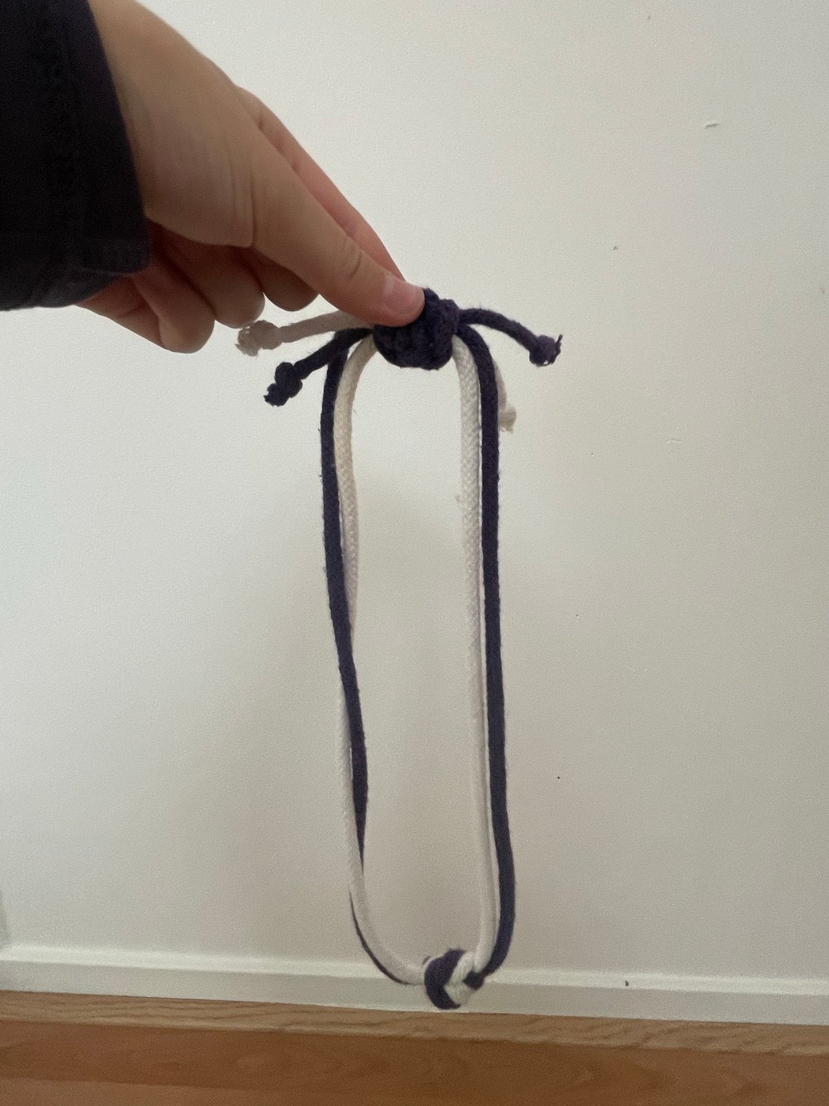 Gevlochten touwriem - Wit en donkerblauw, Minder dan 3 cm, Overige kleuren, 90 tot 100 cm, Tailleriem