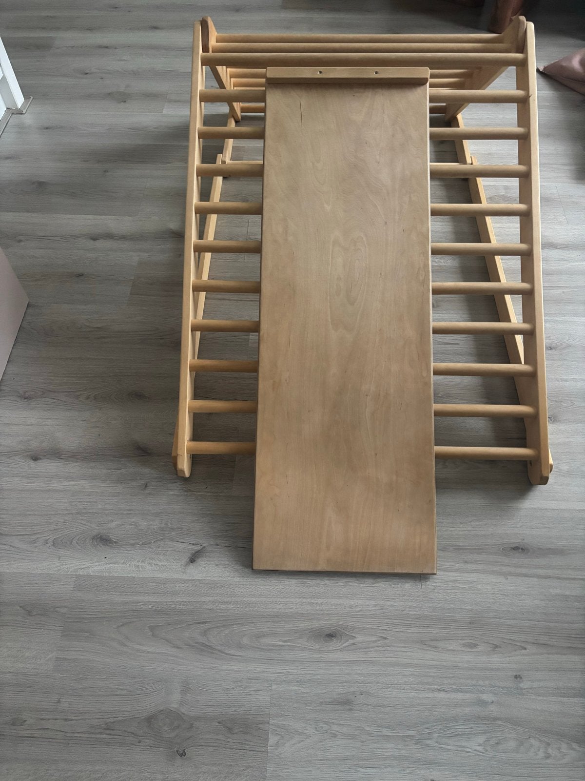 Montessori Klimrek met Glijbaan - Duurzaam Hout, Ophalen, Gebruikt, Glijbaan
