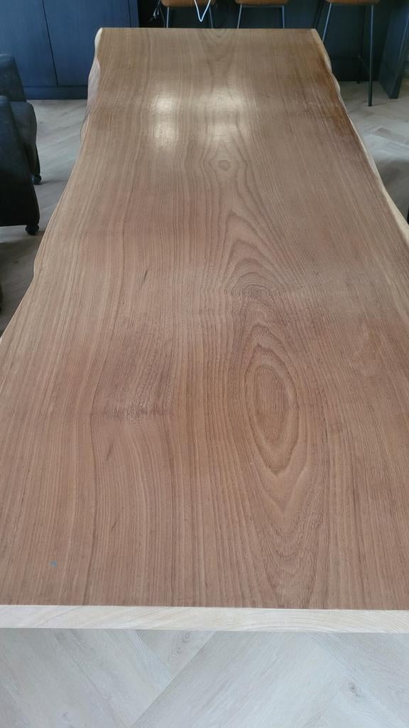 Prachtige massieve boomstamtafel - Uniek design, Ophalen, Gebruikt, 100 tot 150 cm, 200 cm of meer