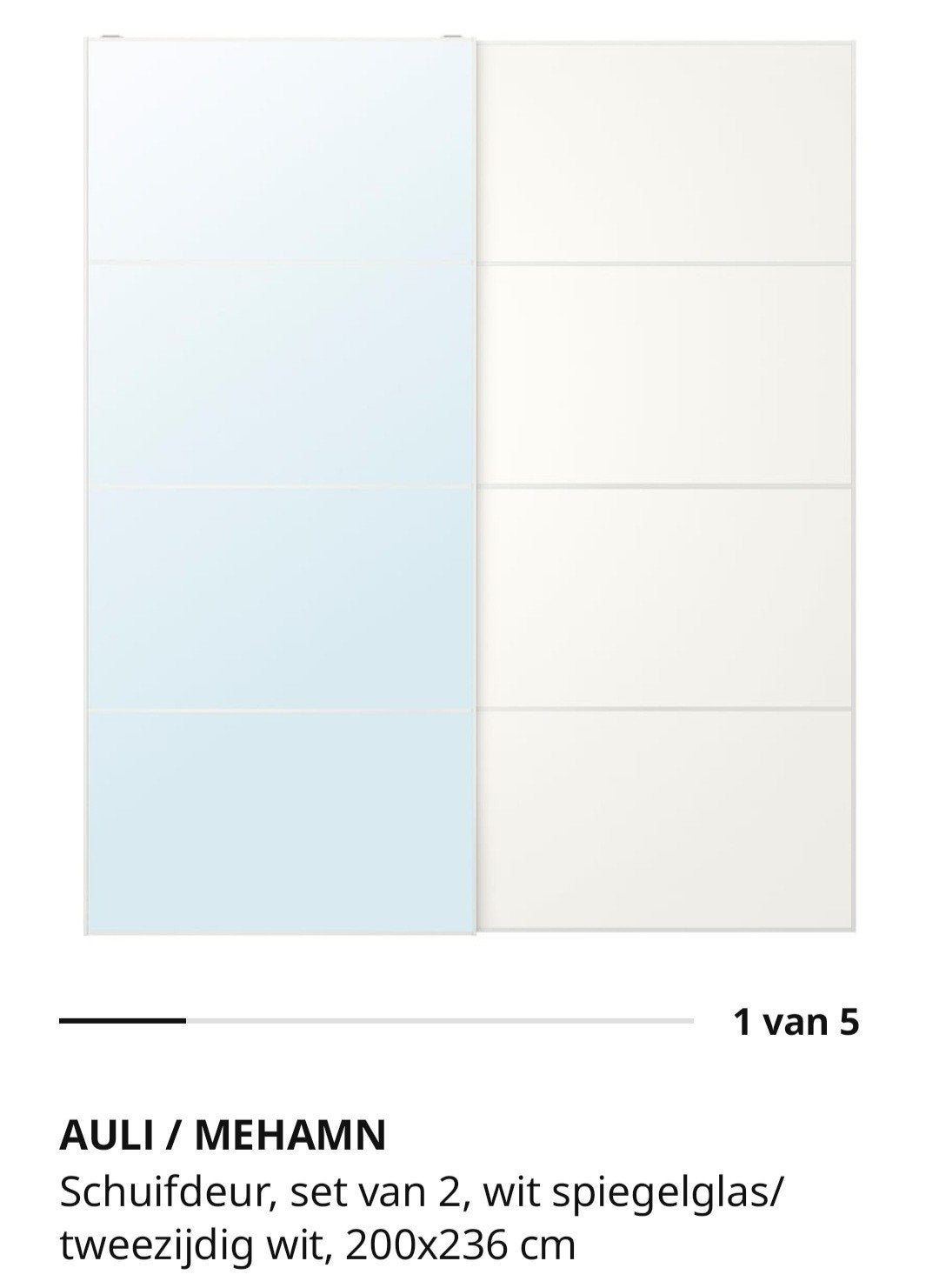 IKEA Pax Auli/Mehamn schuifdeuren (2x 100x236 cm), Ophalen