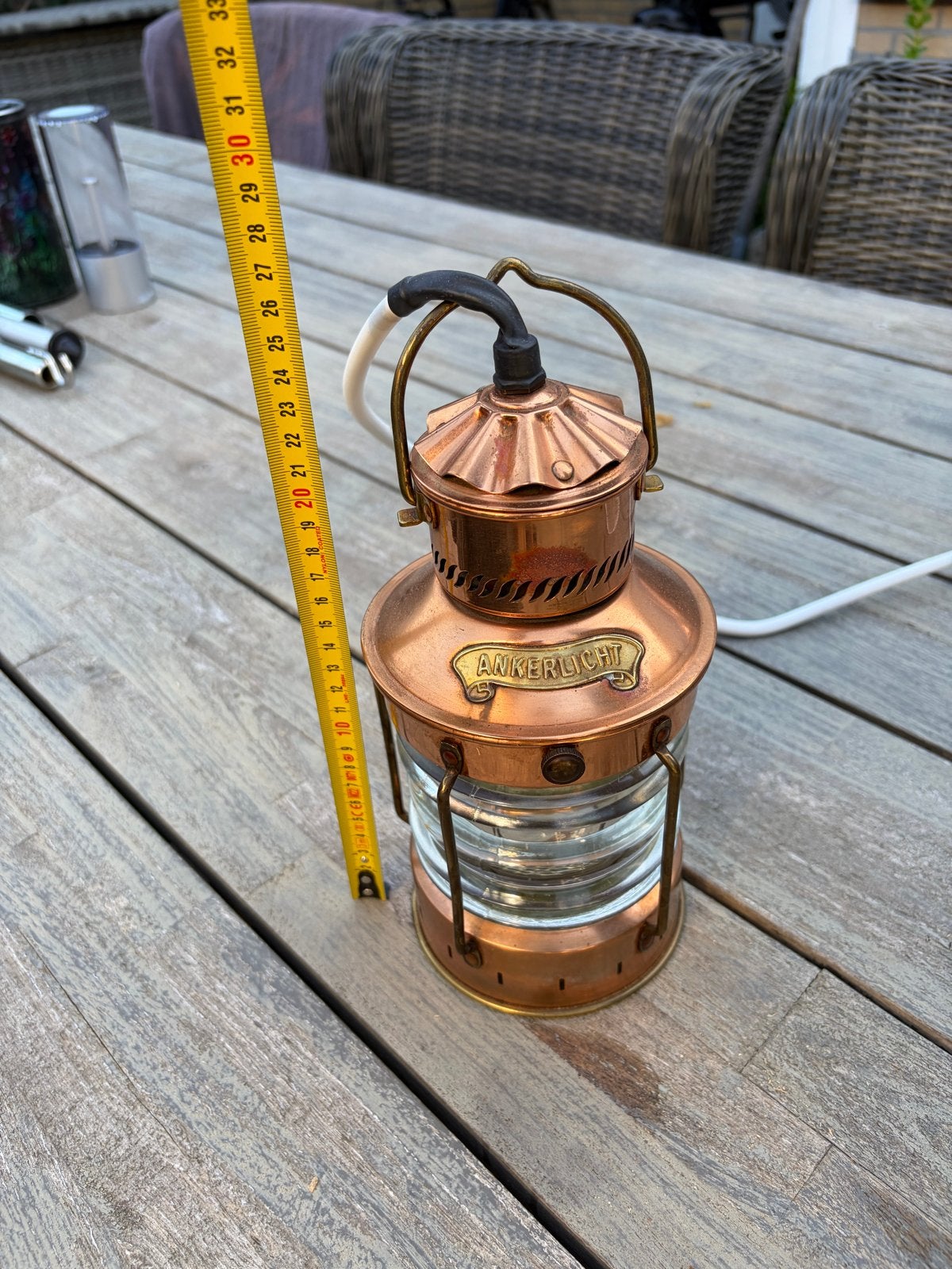 Koperen Ankerlicht scheepslamp - Vintage maritieme stijl, Antiek en Kunst, Antiek | Lampen, Ophalen of Verzenden