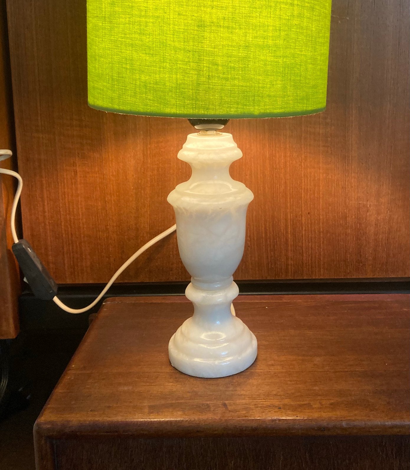 🌻 Vintage marmer lampenvoet creme glanzend, Ophalen