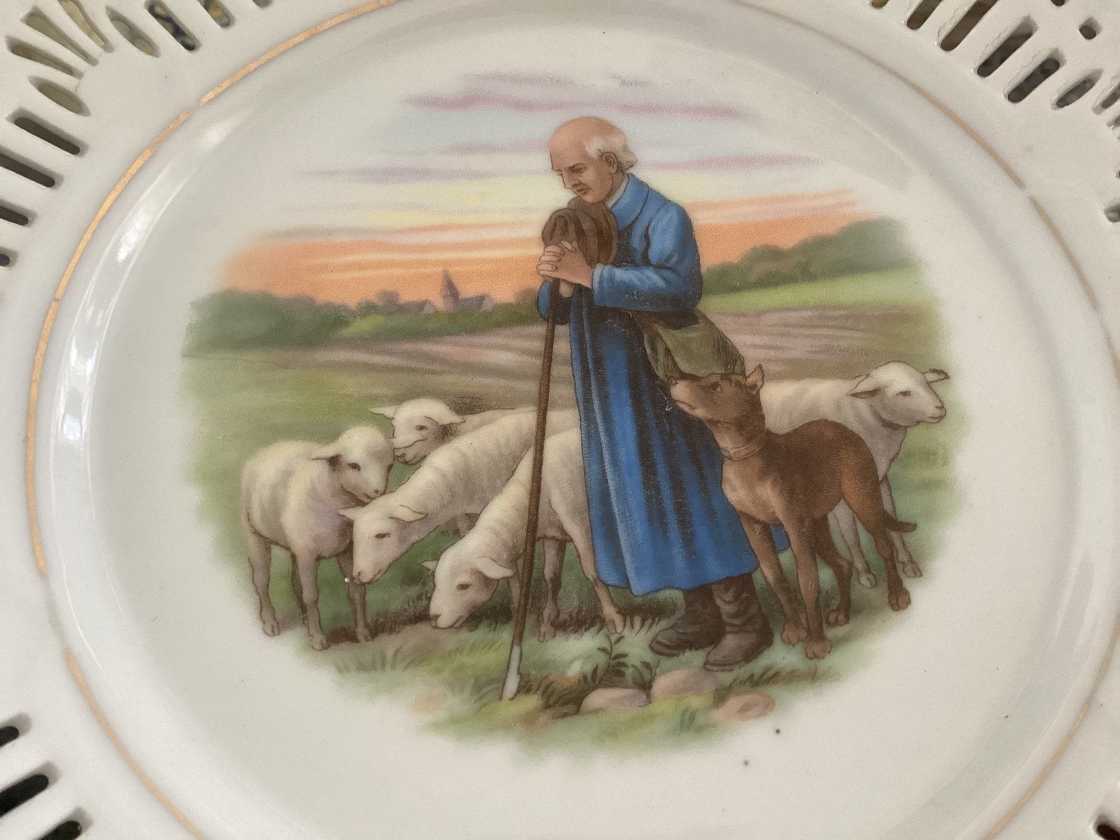 Schaapherder  porselein // diam. 19 cm, Ophalen of Verzenden