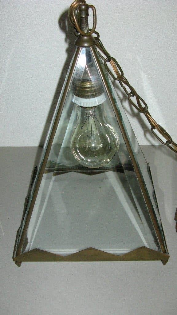 Vintage Hanglamp, Ophalen of Verzenden, Gebruikt, Glas